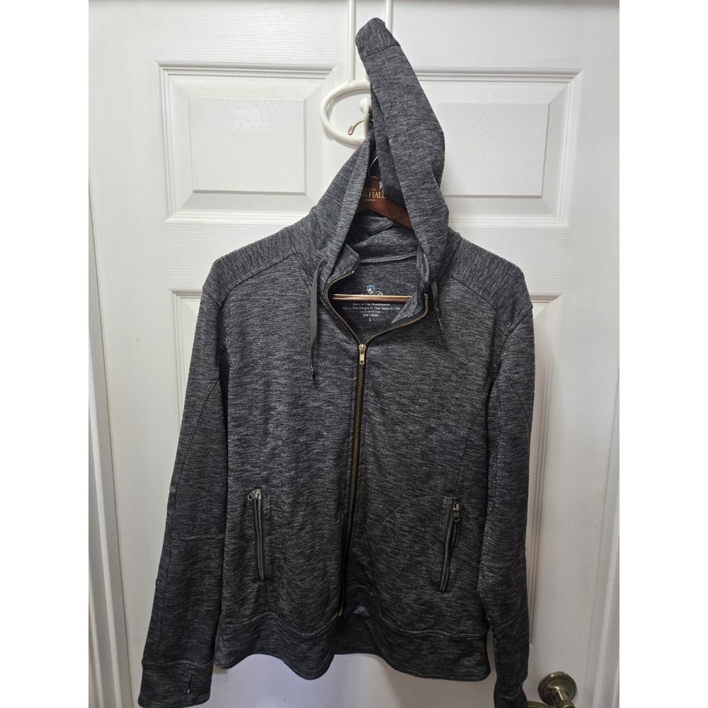 Kuhl Women's Hoodie Large Hoody Full Zip Long Sleeve Raven Dark Gray Heather